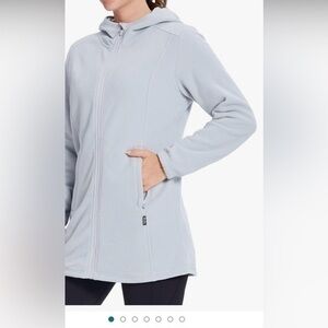 Willit  Long  Jacket Full-Zip Thermal Fleece Hooded Lightweight Winter Coat